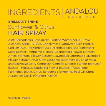 Andalou Naturals Brilliant Shine Hair Spray for Healthy Styling