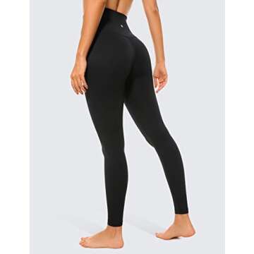 CRZ YOGA Air Feeling High Waisted Leggings for Women 25'' - Warm Thick Workout Buttery Soft Yoga Pants Lounge Black Small