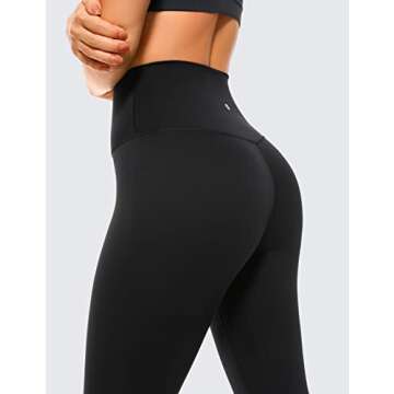 CRZ YOGA Air Feeling High Waisted Leggings for Women 25'' - Warm Thick Workout Buttery Soft Yoga Pants Lounge Black Small