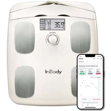 InBody Dial H20 Body Fat Scale - InBody Scale for Body Weight, Fat Percentage and Muscle Mass - Gym Accessory for Men & Women, Body Fat Measurement Device - Bluetooth-Connected, Oatmeal Beige