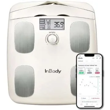 InBody Dial H20 Body Fat Scale - InBody Scale for Body Weight, Fat Percentage and Muscle Mass - Gym Accessory for Men & Women, Body Fat Measurement Device - Bluetooth-Connected, Oatmeal Beige
