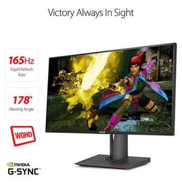 ASUS ROG Swift PG279Q 27in 2560x1440 IPS 165Hz 4ms G-SYNC Eye Care Gaming Monitor with DP and HDMI Ports (Renewed)