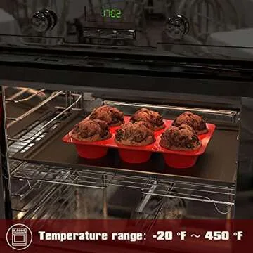 SILIVO Nonstick Jumbo Muffin Pans - 6 Cup Silicone Baking