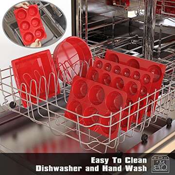 SILIVO Jumbo Muffin Pans Nonstick 6 Cup(2 Pack) - 3.5 inch Large Muffin Pan - Silicone Large Cupake Pans for Homemade Muffin and Cupcake