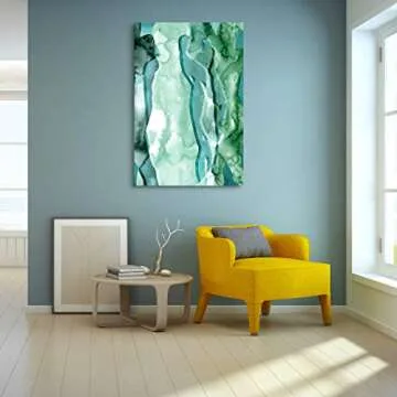 Empire Art Direct Water Women I Frameless Free Floating Tempered Glass Panel Graphic Wall Art, 48" x 32" x 0.2", Ready to Hang