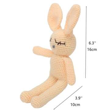 Moni's Choice Easter Baby Stuffed Bunny Plush Easter Gifts Handmade Stuffed Animal Knitted Doll Baby Sleep Toy Newborn (Cream)
