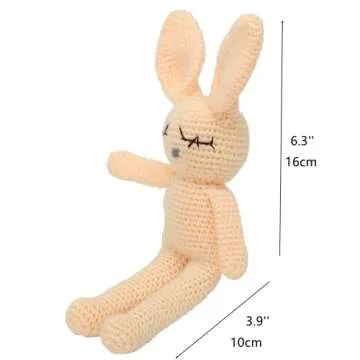 Moni's Choice Easter Baby Stuffed Bunny Plush Easter Gifts Handmade Stuffed Animal Knitted Doll Baby Sleep Toy Newborn (Cream)