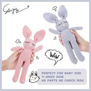 Moni's Choice Easter Baby Stuffed Bunny Plush Easter Gifts Handmade Stuffed Animal Knitted Doll Baby Sleep Toy Newborn (Cream)