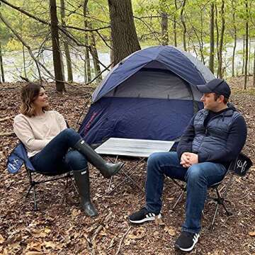 HITORHIKE Camping Tables with Aluminum Table Top Ultralight Durable Camp Table with Carry Bag for In...