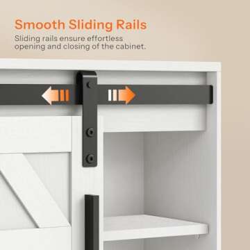 HOOBRO Bathroom Wall Cabinet, Farmhouse Medicine Cabinet with Sliding Barn Door, Adjustable Shelf and Towel Bar, Wall Mounted Storage Cabinet Over The Toilet for Bathroom, Kitchen, Bedroom, White