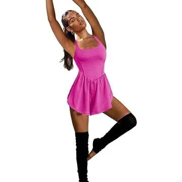 LAMISSCHE Womens Workout Romper Running Onesie Short One Piece Jumpsuits Sleeveless Yoga Unitard