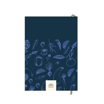 Papier Recipe Journal - Harvest, Navy, 8.46"L x 6.02"W, Hardback | Preserve Family Traditions | Silk Finish | Well Organised and Durable | Space for Cooking Hints & Tips