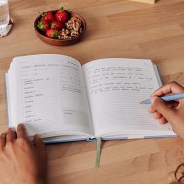 Papier Recipe Journal - Harvest, Navy, 8.46"L x 6.02"W, Hardback | Preserve Family Traditions | Silk Finish | Well Organised and Durable | Space for Cooking Hints & Tips