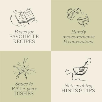 Papier Recipe Journal - Harvest, Navy, 8.46"L x 6.02"W, Hardback | Preserve Family Traditions | Silk Finish | Well Organised and Durable | Space for Cooking Hints & Tips