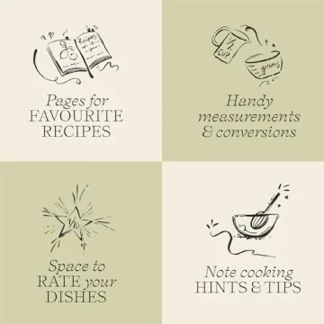 Papier Recipe Journal - Harvest, Navy, 8.46"L x 6.02"W, Hardback | Preserve Family Traditions | Silk Finish | Well Organised and Durable | Space for Cooking Hints & Tips