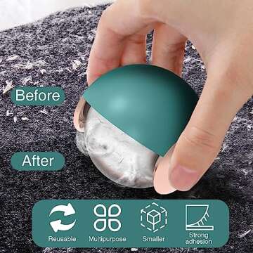 Washable Reusable Gel Lint Roller for Pet Hair, TBC PET Portable Dog Cat Pet Hair Remover for Clothes, Laundries, Sticky Cleaner, Dust Fuzz Fur for Travel Household-Green