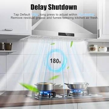 Powerful 36 inch Stainless Steel Range Hood with Gesture Control