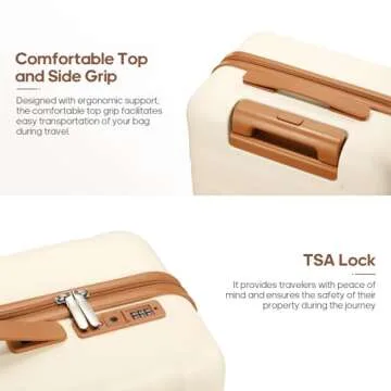 UKEIN 20Inch Carry-On Luggage - Lightweight & Durable Suitcase