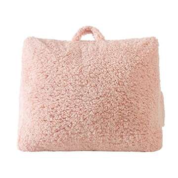 Dearfoams Sherpa Wedge Pillow - Cozy Lounge Support in Pink