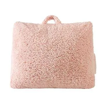Dearfoams Sherpa Wedge Pillow - Cozy Lounge Support in Pink
