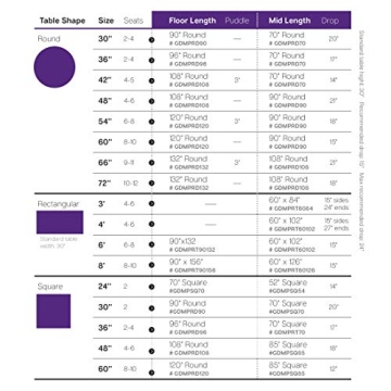 Gee Di Moda 60x102 Inch Tablecloth for 6 Ft Tables