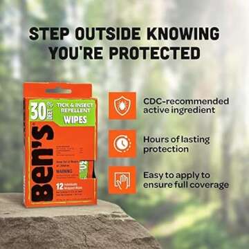 Ben's 30 Deet Mosquito Tick Insect & Bug Repellent Field Wipes - 24 Pack