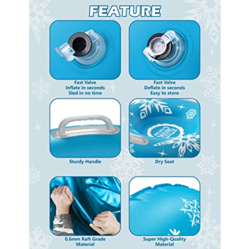 Jasonwell Snow Tube Inflatable Sled for All Ages