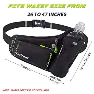 Labeol Waist Pack, Waterproof Hydration Belt with Water Bottle Holder, Adjustable Fanny Pack for Run...