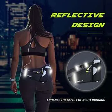 Labeol Waist Pack, Waterproof Hydration Belt with Water Bottle Holder, Adjustable Fanny Pack for Running, Hiking, Walking, Cycling, Black