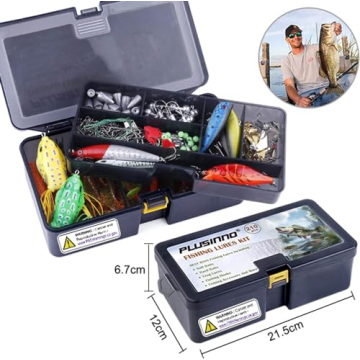 PLUSINNO 201pcs Fishing Tackle Box Kit for All Anglers