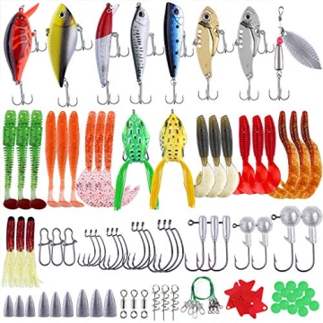 PLUSINNO 201pcs Fishing Tackle Box Kit for All Anglers