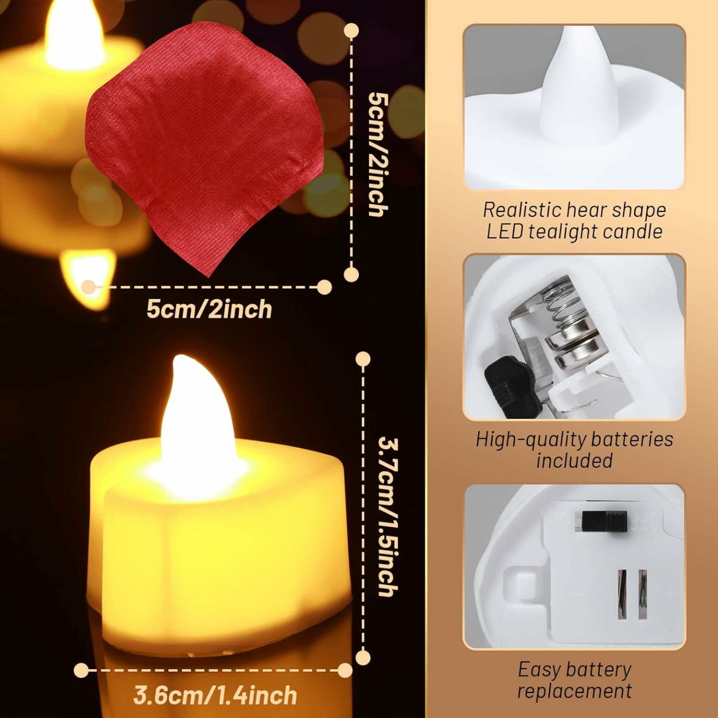Rose Petals & LED Tea Lights Set for Romance