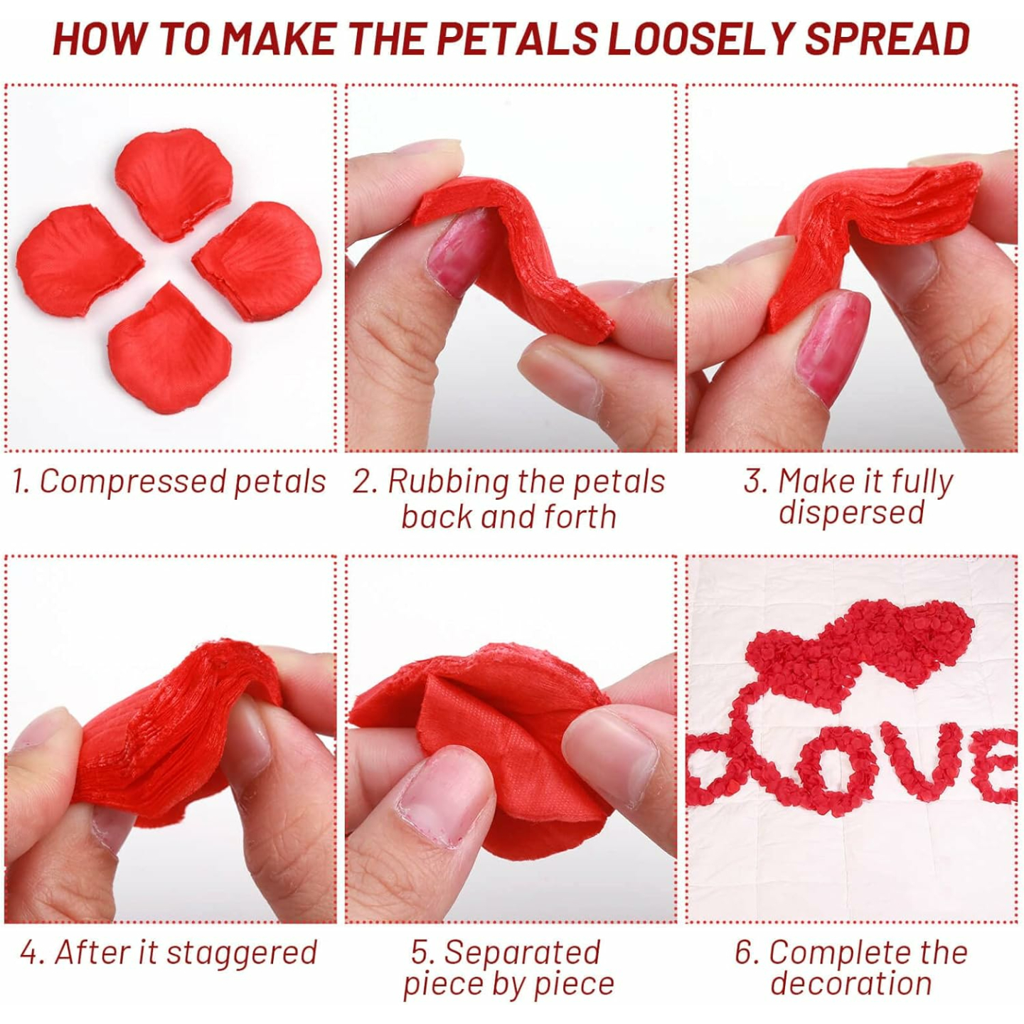 Rose Petals & LED Tea Lights Set for Romance