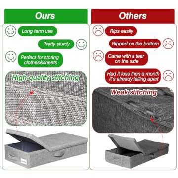 Punemi Under Bed Storage 2 Pack - Foldable & Stackable