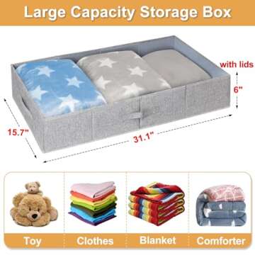 Punemi Under Bed Storage 2 Pack - Foldable & Stackable