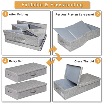 Punemi Under Bed Storage 2 Pack - Foldable & Stackable