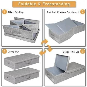 Punemi Under Bed Storage 2 Pack - Foldable & Stackable