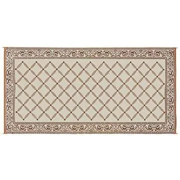 Stylish Camping 119187 9-feet by 18-feet Reversible Mat, Plastic Straw Rug, Large Floor Mat for Outdoors, RV, Patio, Backyard, Picnic, Beach, Camping (Brown/Beige)
