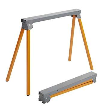 Bora Portamate PM-3300T Steel Folding Sawhorses – Set of 2 Heavy Duty Stands – Pre-Assembled, Or...