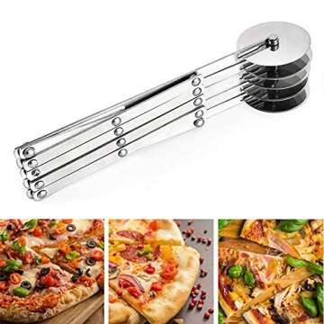 5 Wheel Pastry Cutter - Adjustable Stainless Baking Tool for Perfect Portions