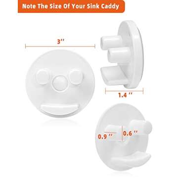 Uiozr Happy Face Sponge Holder，Sponge Storage with Reusable Waterproof Double Adhesive-Sided, Specially Design for Sink Caddy W, Suitable for Smiley Sponge (Excluding Sponge), White(2-Pack).