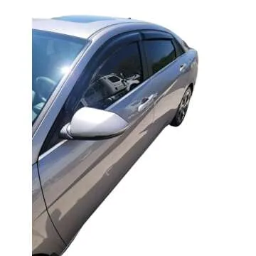 2021-2025 Tape-on Rain Guards for Hyundai Elantra Side Window Deflector Visors SE SEL Sport N Line Limited Hybrid Durable Tinted Vent Shade 2022 2023 2024