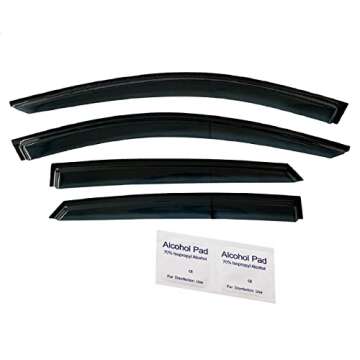 2021-2025 Tape-on Rain Guards for Hyundai Elantra Side Window Deflector Visors SE SEL Sport N Line Limited Hybrid Durable Tinted Vent Shade 2022 2023 2024