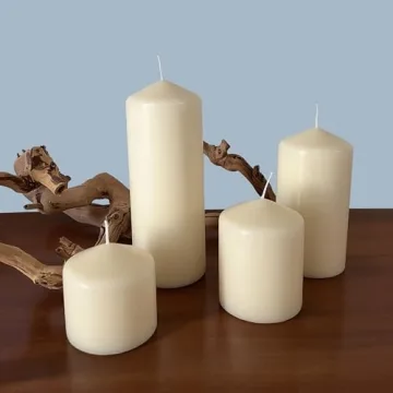 Quality Stonebriar Ivory Pillar Candles with 65-Hour Burn Time