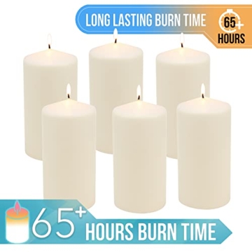 Quality Stonebriar Ivory Pillar Candles with 65-Hour Burn Time