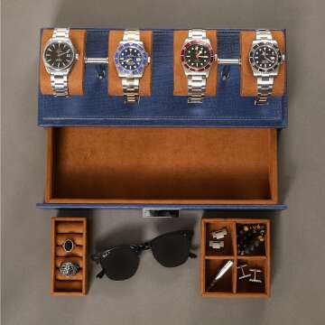 Luxury Watch Display Case for 4 Watches - ROTHWELL