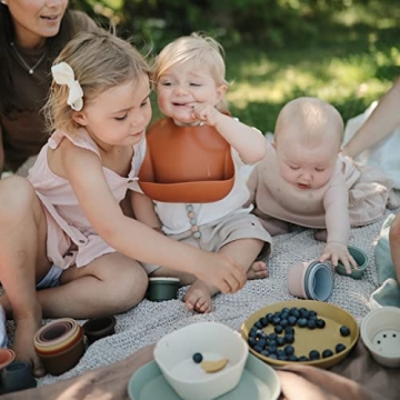 mushie Silicone Baby Bib Waterproof & Adjustable Fit Cherries