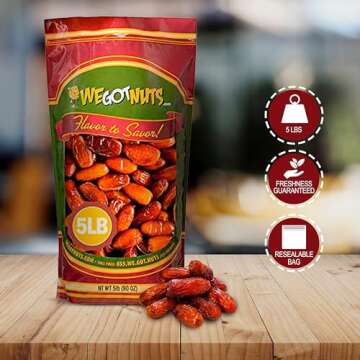 5 Pounds Pitted Dates - Healthy, Kosher, No Added Sugar
