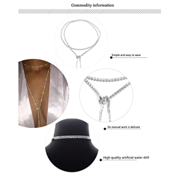 Jovono Rhinestone Choker Necklace for Women - Sparkly Elegance