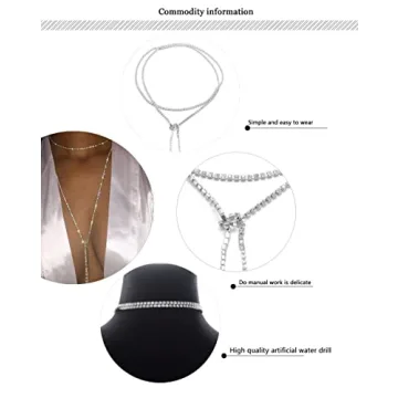 Jovono Rhinestone Choker Necklace for Women - Sparkly Elegance